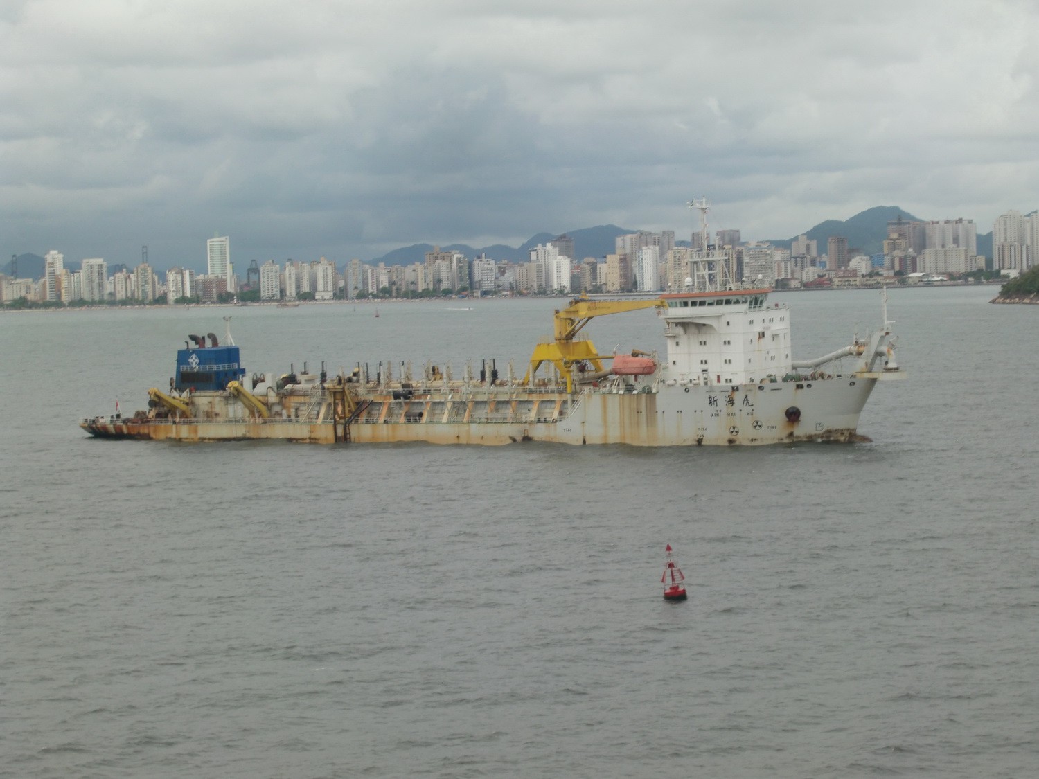 Chinese freigher in front of Santos